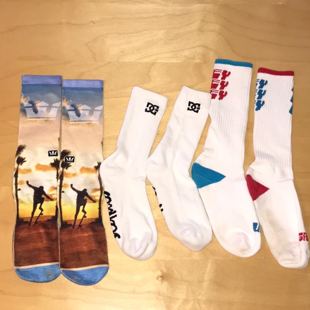 Used DG Shoe, Supra & Oakley Socks - Large - 3 Pairs
